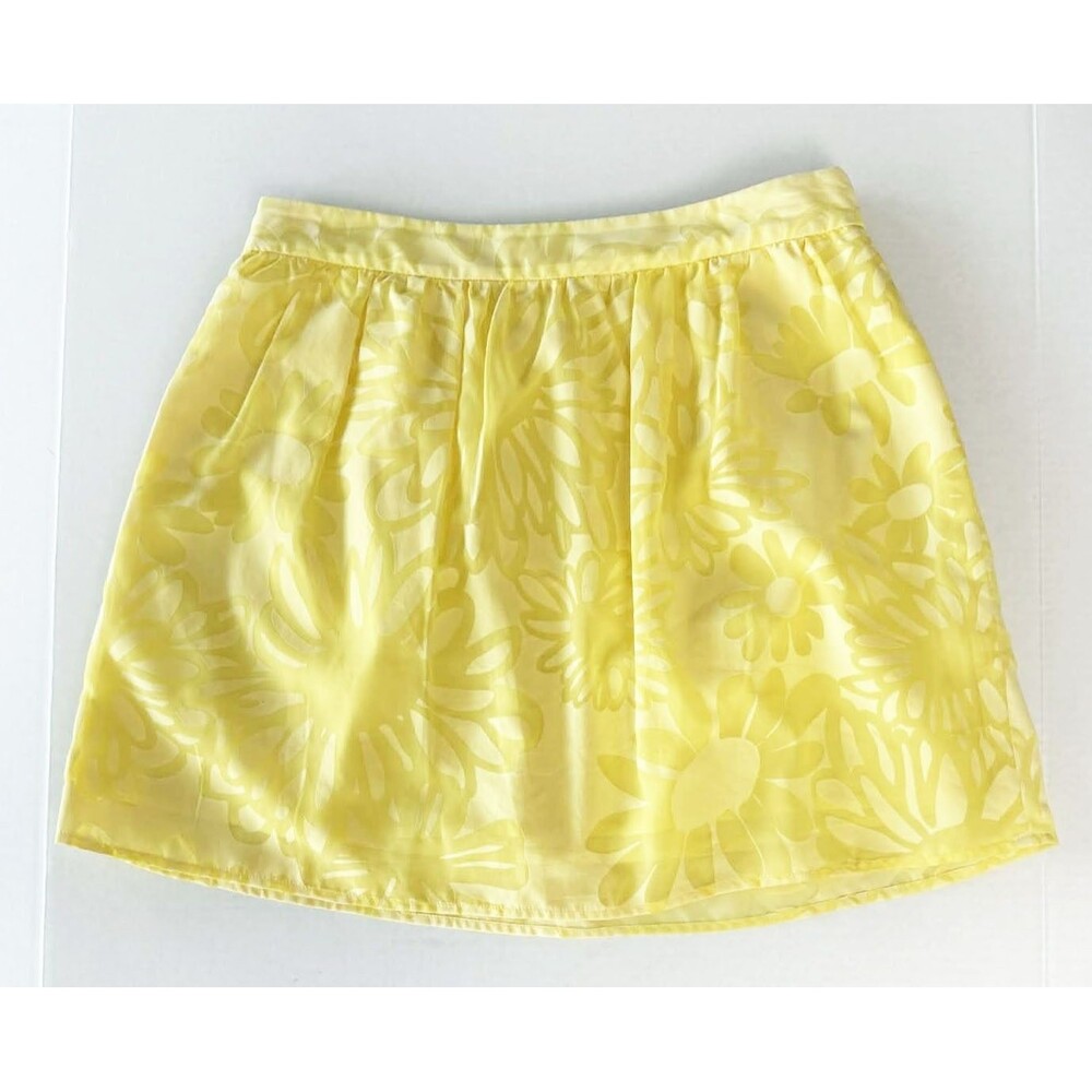 Lilly Pulitzer Whitley Skirt Yellow Floral Burnout Daisy Women Size 6 Beach